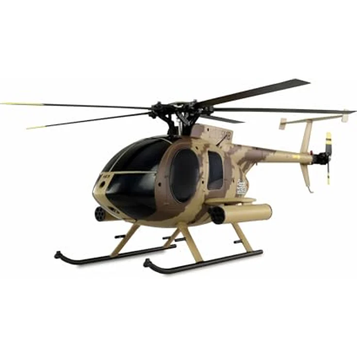 Amewi 25336 AFX MD500E Militär brushless 4-Kanal 325mm Helikopter 6G RTF braun, Scale 5-Blatt Rotorkopf, Brushless Haupt- und Heckmotor, Auto-Start und Auto-Landing – Bild 1