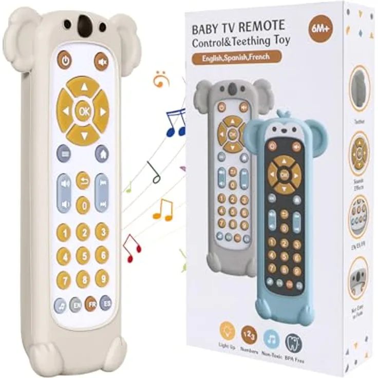 Orzbow Baby Spielzeug 6 Monate +, Einstellbare Lautstärke, Montessori Musikspielzeug mit Mehrstufigen Knöpfen, Elegantes Weiß