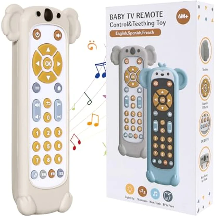 Orzbow Baby Spielzeug 6 Monate +, Einstellbare Lautstärke, Montessori Musikspielzeug mit Mehrstufigen Knöpfen, Elegantes Weiß – Bild 1
