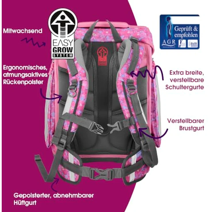Step by Step Schulranzen SPACE Schulranzen-Set, Mehrfarbig und ergonomisches Design für optimalen Tragekomfort – Bild 4