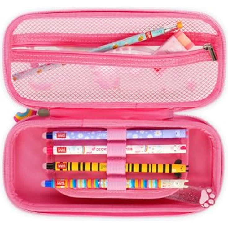 Legami Wonderwow Federmäppchen Unicorn, 2 Fächer, Stifthalter, Innenfach mit Netzstoff, Reißverschluss, 23 x 11 x 5 cm – Bild 3
