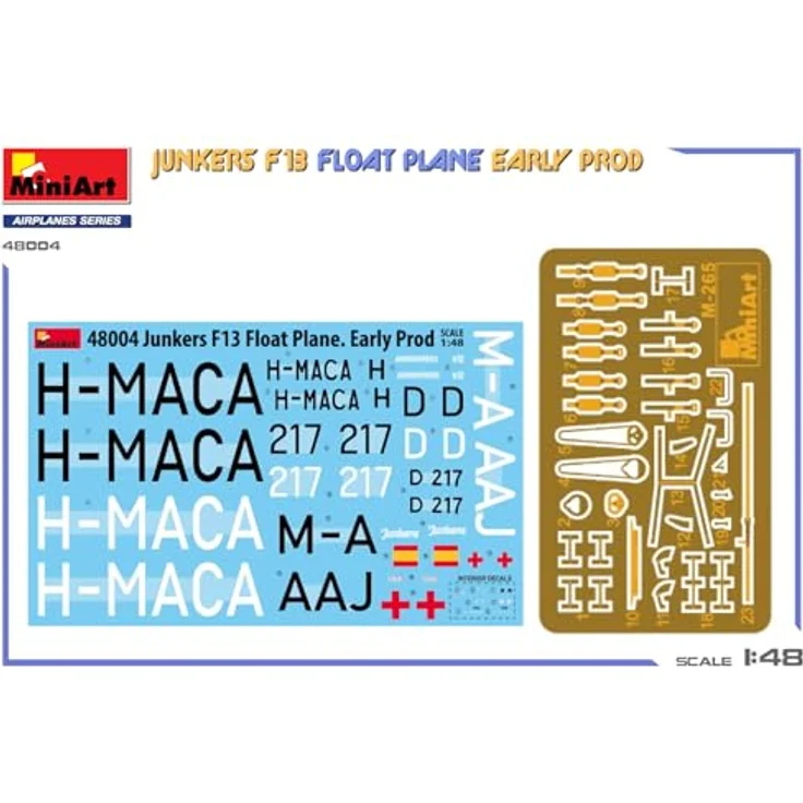 MiniArt 48004, 1:48 Junkers F13 Wasserflugzeug, detaillierter Plastik Modellbausatz zum Zusammenbauen – Bild 3
