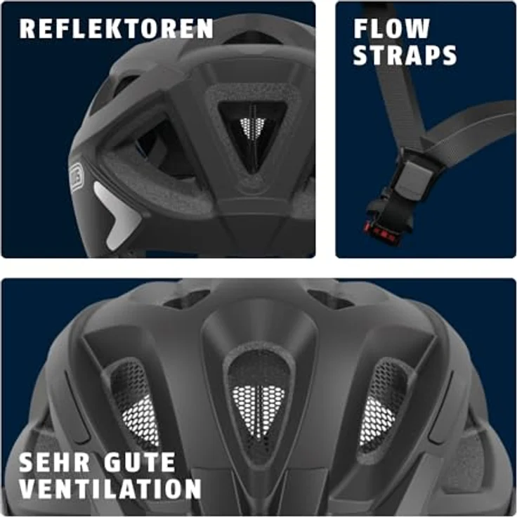 Abus Aduro 2. 0 Helm - Schwarz 52 - 58 cm – Bild 6