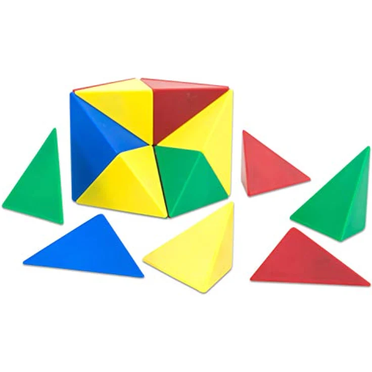 Betzold - Magnetwürfel aus 24 farbigen Tetraedern - Geometrie-Bausatz Mathematik – Bild 4