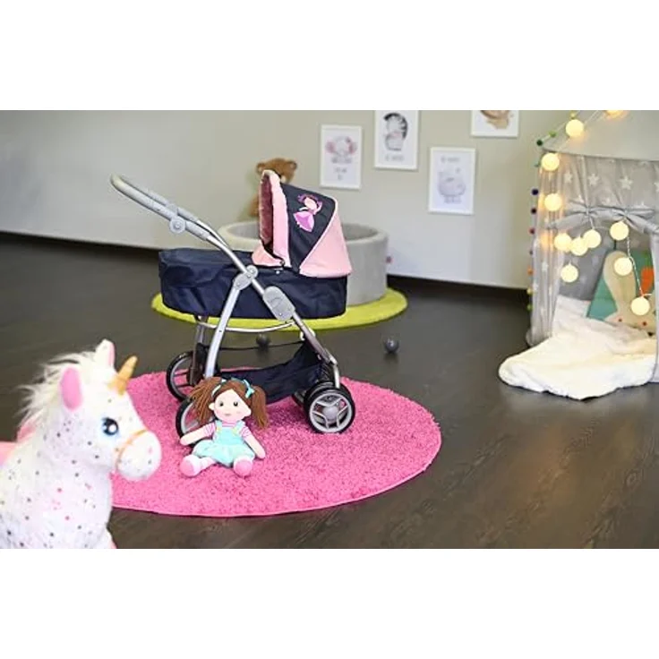 Knorrtoys® Kombi-Puppenwagen Coco, mit Baby-Wannenaufsatz und Sportsitz, höhenverstellbarer Schieber, princess blue – Bild 4