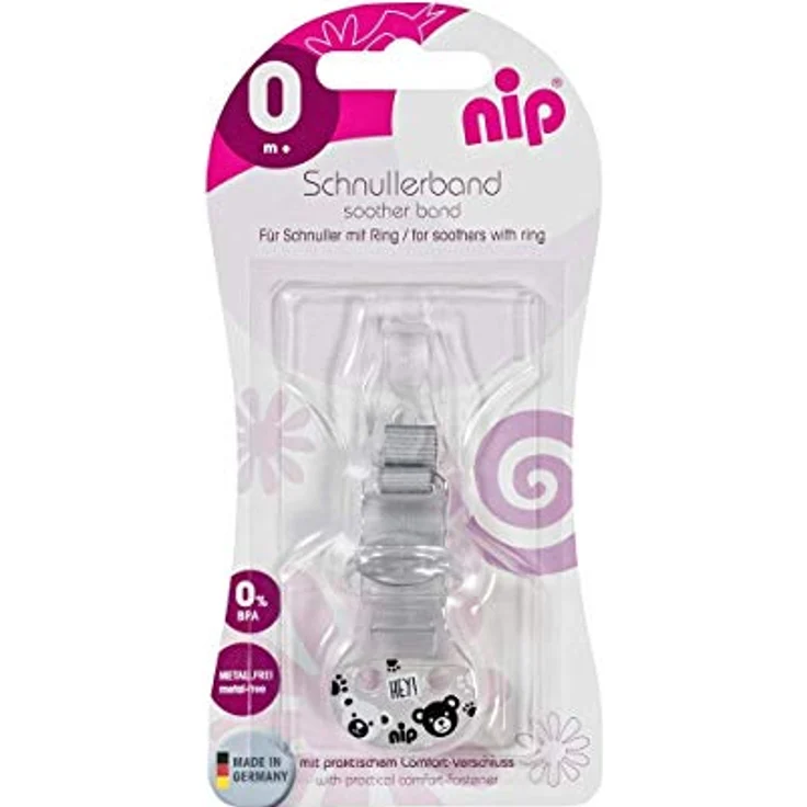 nip Schnullerband mit Hacken // 2-er Set // Schnullerkette für Schnuller mit Ring // made in Germany – Bild 5
