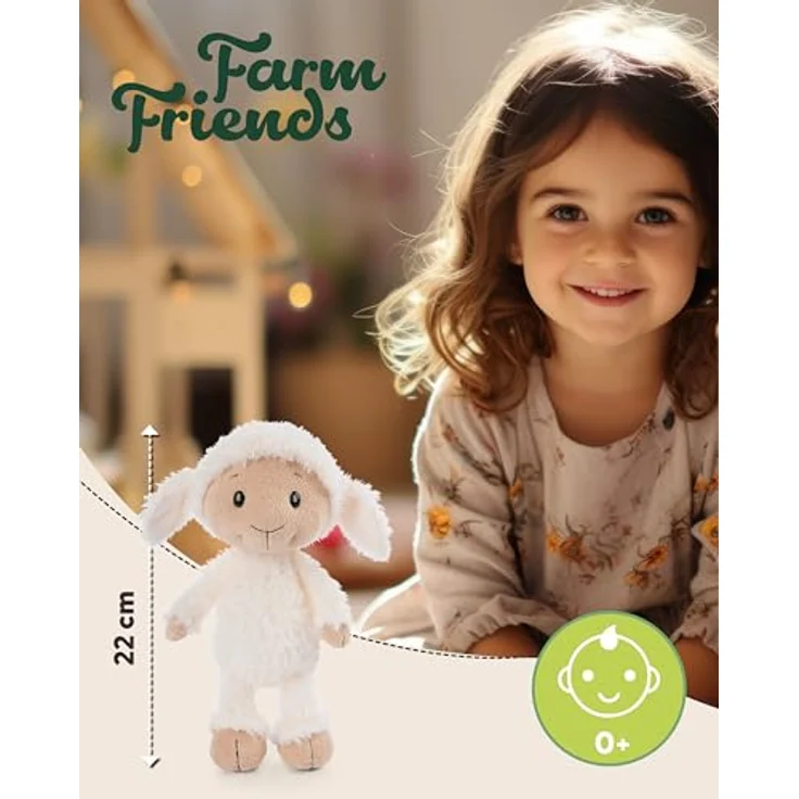 NICI Kuscheltier Schaf Sheepmila, 22 cm, weiches Plüschtier aus recyceltem Material, ideal zum Kuscheln und Spielen, Geschenkidee für Kinder und Erwachsene, weiß, 62253 – Bild 2