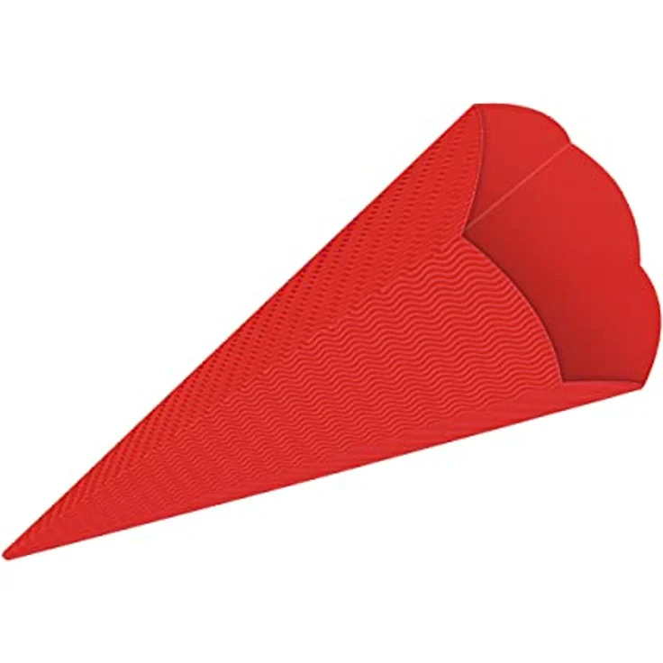 itenga Schultüten Rohling aus Bastelwellpappe, 68 cm, 6-eckig, rot, 260 g/qm – Bild 1