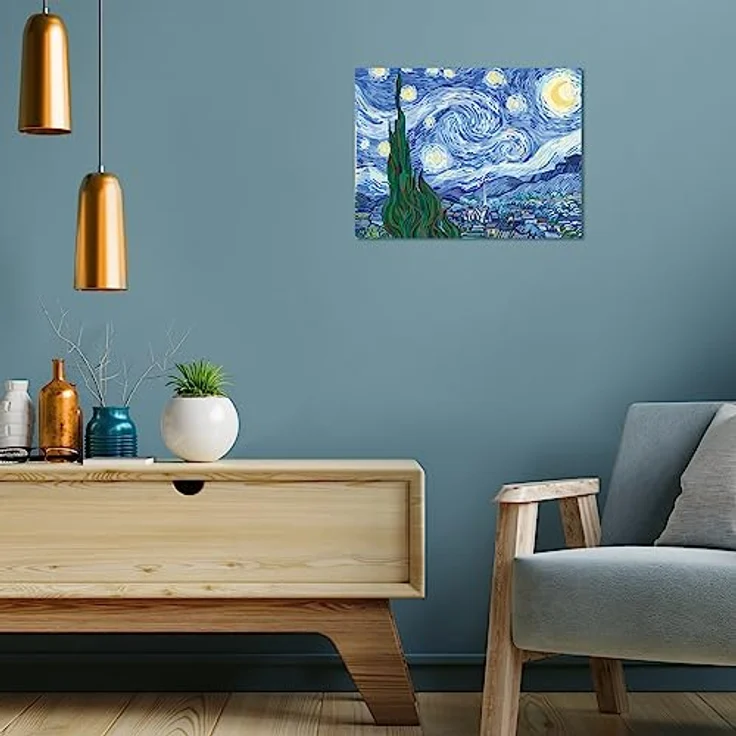 Ravensburger CreArt - Malen nach Zahlen 23518 ART Collection: Starry Night (Van Gogh) ab 14 Jahren – Bild 4