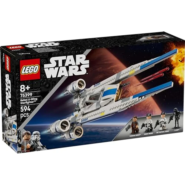 LEGO Star Wars™ 75399 Rebel U-Wing Starfighter Bausatz, 594 Teile, mit 3 Minifiguren und K-2SO, Mehrfarbig – Bild 8