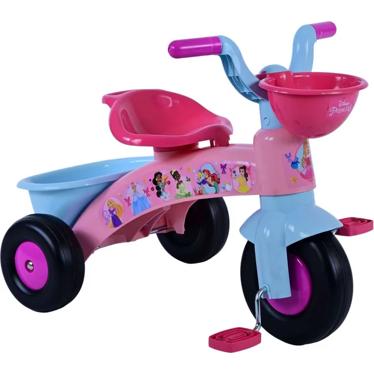 Volare Dreirad Disney Prinzessin Mädchen Rosa, 1-3 Jahre, Max. 25 kg, Praktischer Korb, tragfähig