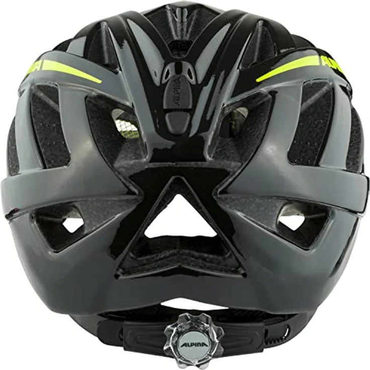 ALPINA PANOMA 2.0 - Optimal Anpassbarer, Belüfteter City & Touren Fahrradhelm Mit Fliegennetz & Nachrüstbarem LED Für Erwachsene, black-neon yellow gloss, 56-59 cm – Bild 4