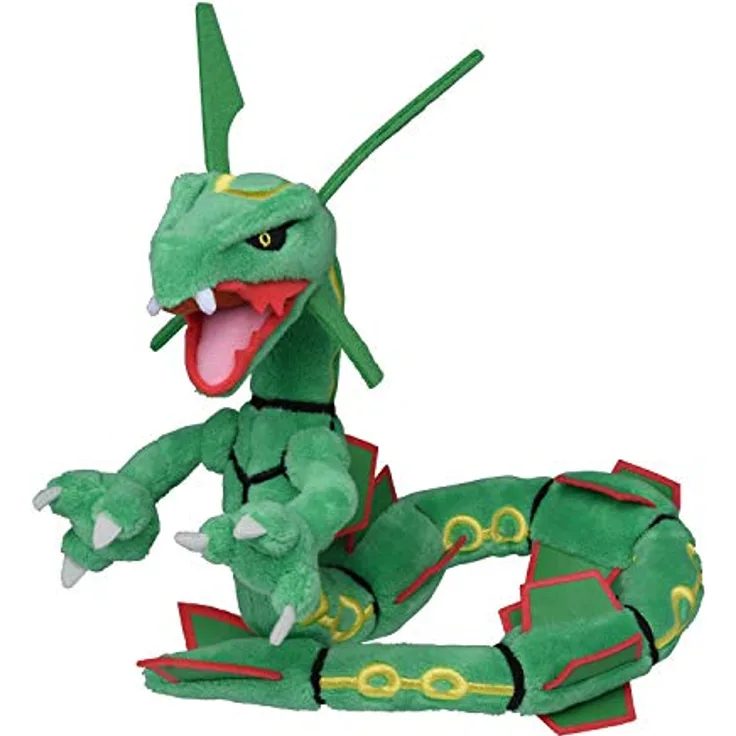 The Pokemon Company Pokemon Center Original - Pokemon fit - Rayquaza, Plüschfigur mit Mikroperlenfüllung, 15 cm hoch, Teil der Sitting Cuties Kollektion