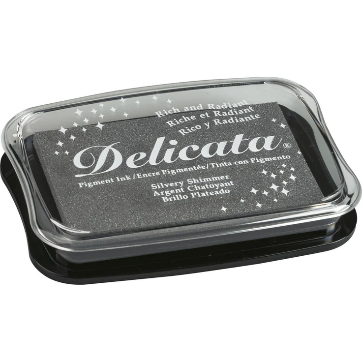 Knorr Prandell 211511920 Stempelkissen Delicata Metallic, silvery shimmer, 100 x 70 mm, schnell trocknend, wasserbasierte Pigmentfarbe