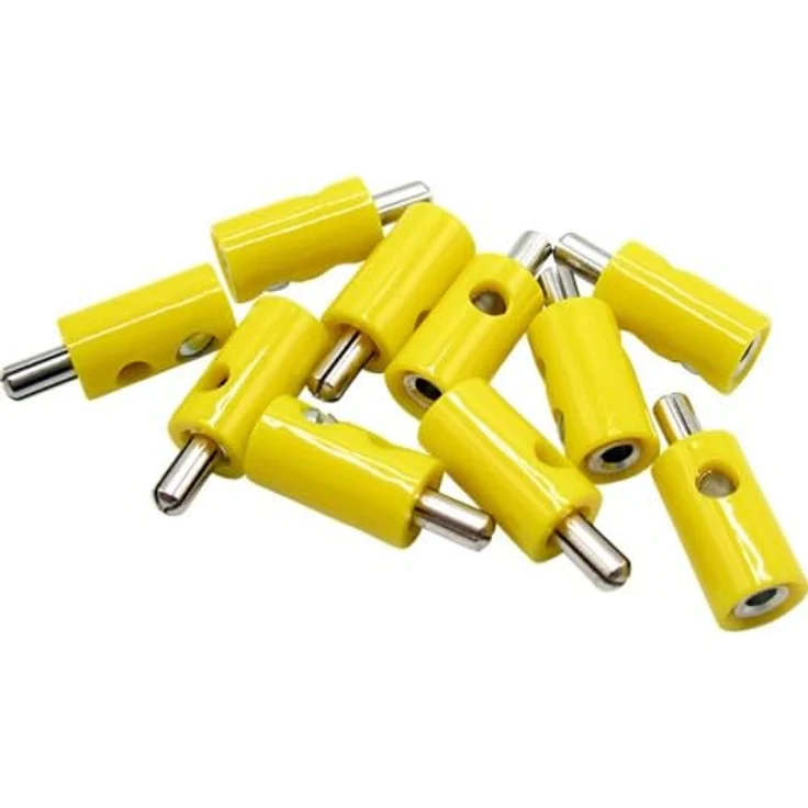 51392 Querlochstecker Bananenstecker 2,6mm gelb (10 Stück) – Bild 1