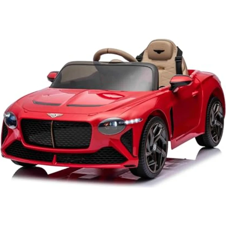Beneo Motors Elektrisches Kinderauto Bentley Bacalar 12V, rot, mit Fernbedienung, LED-Beleuchtung, USB/AUX-Anschluss, Federung und Flügeltüren – Bild 1