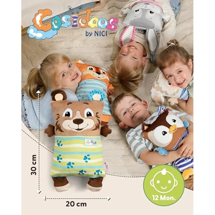 NICI Cosidoo Kuscheltier Bär mit Wendefunktion, 30x20cm, braun, weiches Plüschtier mit Stauraum für Schätze, ideal zum Kuscheln & Spielen – Bild 2