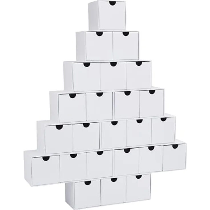 VBS Adventskalender Tannenbaum, Karton, Weiß, H ca. 45 cm, DIY Bastelset