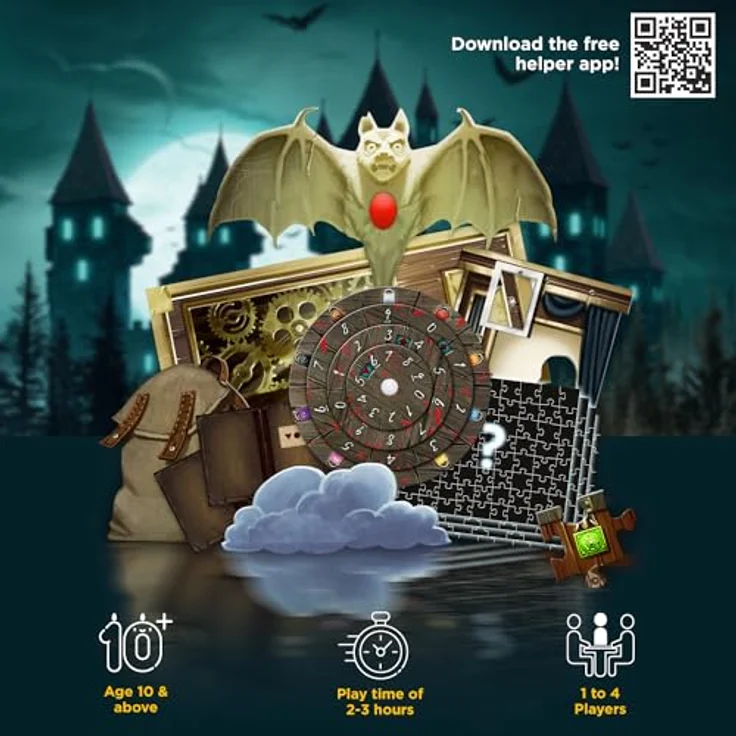 Thames & Kosmos EXIT Nightfall Manor, Escape Room Spiel mit 4 Puzzles, für 1-4 Spieler, ab 10 Jahren, Spielzeit 2-3 Stunden – Bild 3