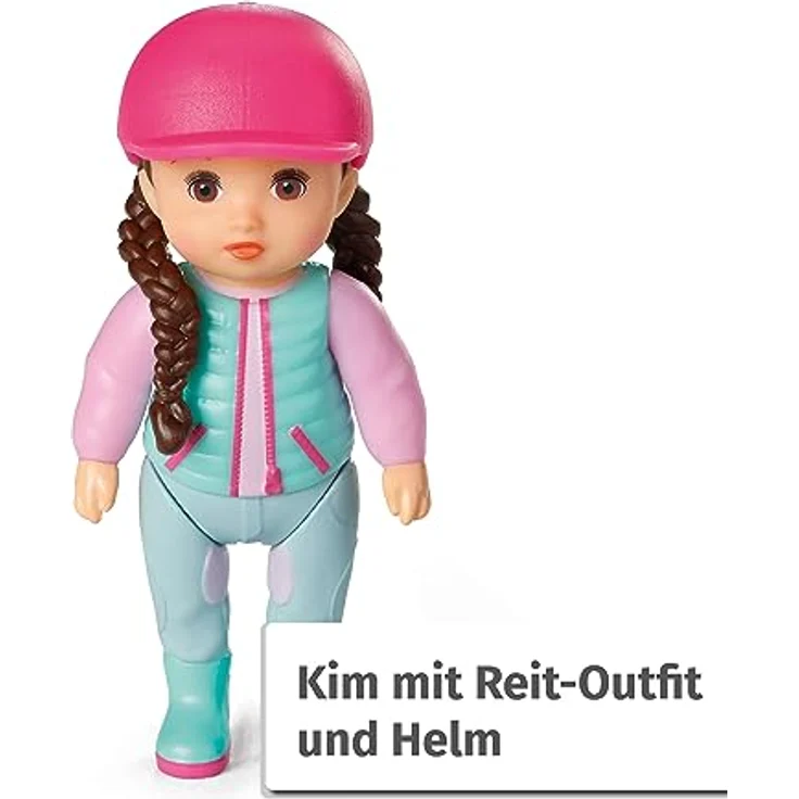BABY born Minis, Minipuppe mit Pferd, Spielset Pferdespaß, 7 cm große Puppe Kim mit Pferd und Möhre, 906149, Zapf Creation – Bild 4