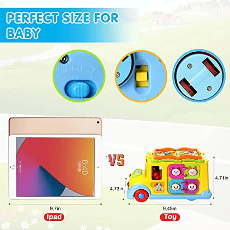 Baby Spielzeug ab 1 Jahr Pädagogisches Intellektuelles Bus Baby Spielzeug ab 6 9 12 18 Monate Tiergeräuschen/Musik/ Bewegung Musikalischer Bus Kinderspielzeug ab 1 2 Jahre Mädchen Junge Geschenk – Bild 7