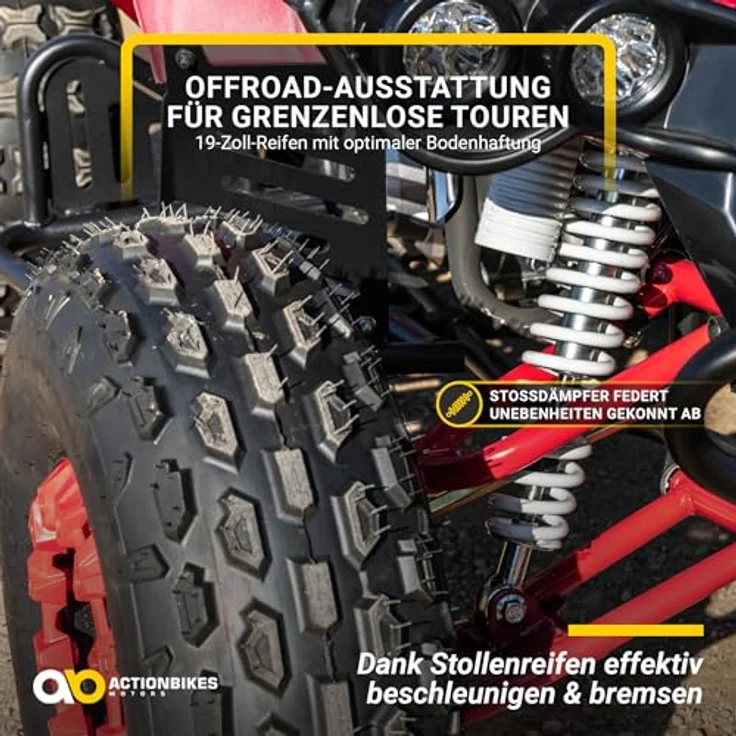 Kinder Quad ATV 125 cm S-10 + Rückwärtsgang rot lackiert – Bild 5