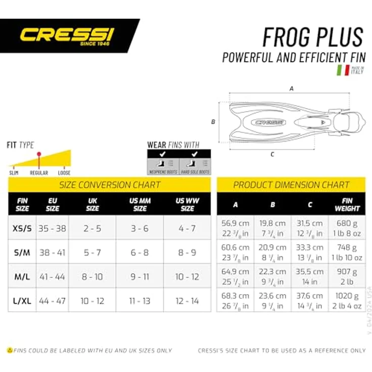 Cressi Frog Plus, Flossen (XS/S) mit patentierter Technologie für kontrollierte Flexibilität, ideal für Anfänger und Experten – Bild 6