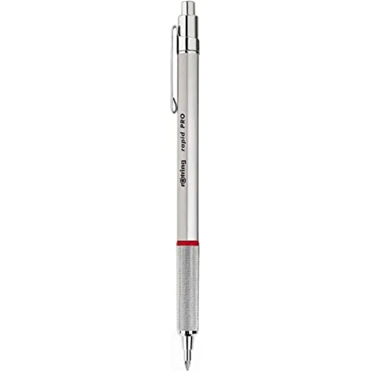 Rotring Druckkugelschreiber rapid PRO CHROM, dokumentenecht, Strichfarbe blau, Strichstärke M, Metall-Design