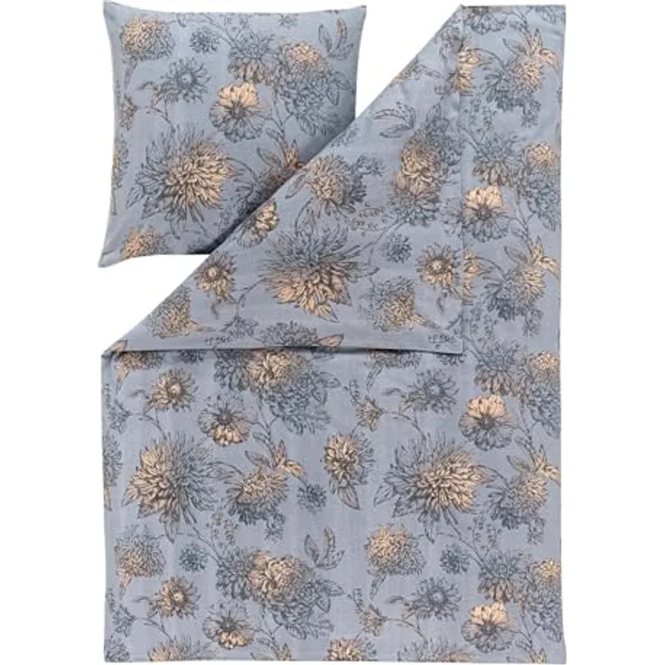 ESTELLA Feinflanell Bettwäsche Luserna rauch, Warme und superweiche Kuschelbettwäsche, 100% Baumwolle, Trocknerfest