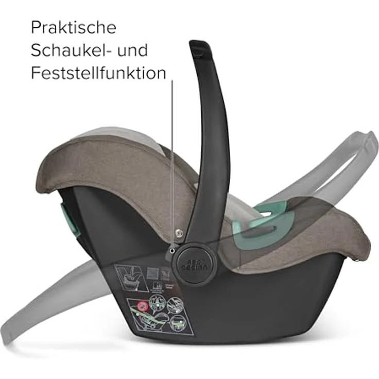 ABC Design Babyschale Tulip (Autositz Gruppe 0+ / i-Size) - Pure Edition - Nature, mit Sonnenschutz UV 50+ und modularem Sitzverkleinerer – Bild 4