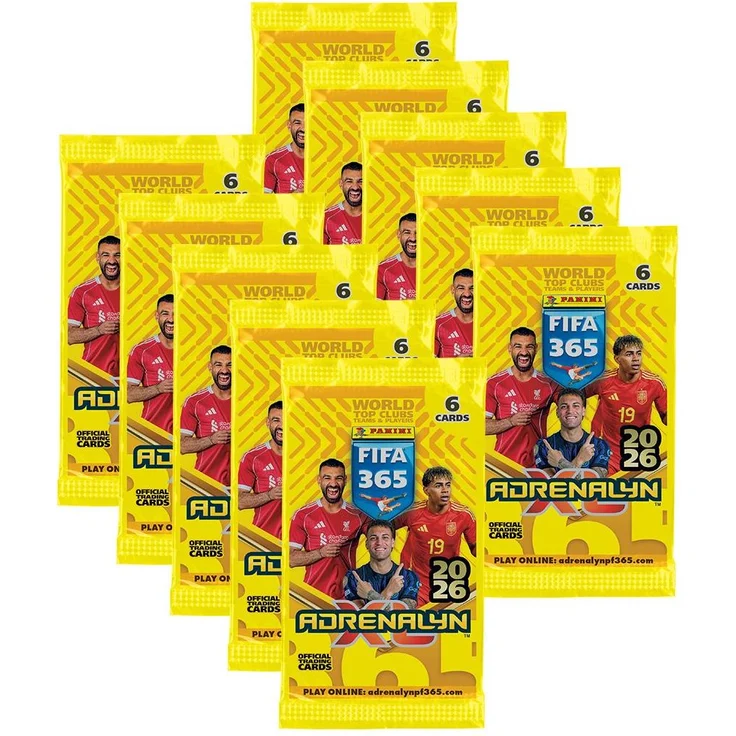 Panini FIFA 365 Adrenalyn XL 2026 Trading Cards, 10 Booster mit je 6 Karten, authentisch und hochwertig