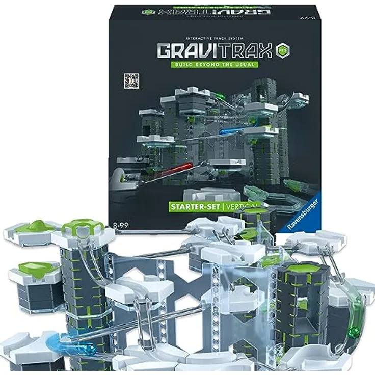 Ravensburger GraviTrax PRO Starter-Set Vertical. Interaktives Kugelbahnsystem, Konstruktionsspielzeug ab 8 Jahren. Kombinierbar mit allen GraviTrax Produktlinien, Starter-Sets, Extensions & Elements