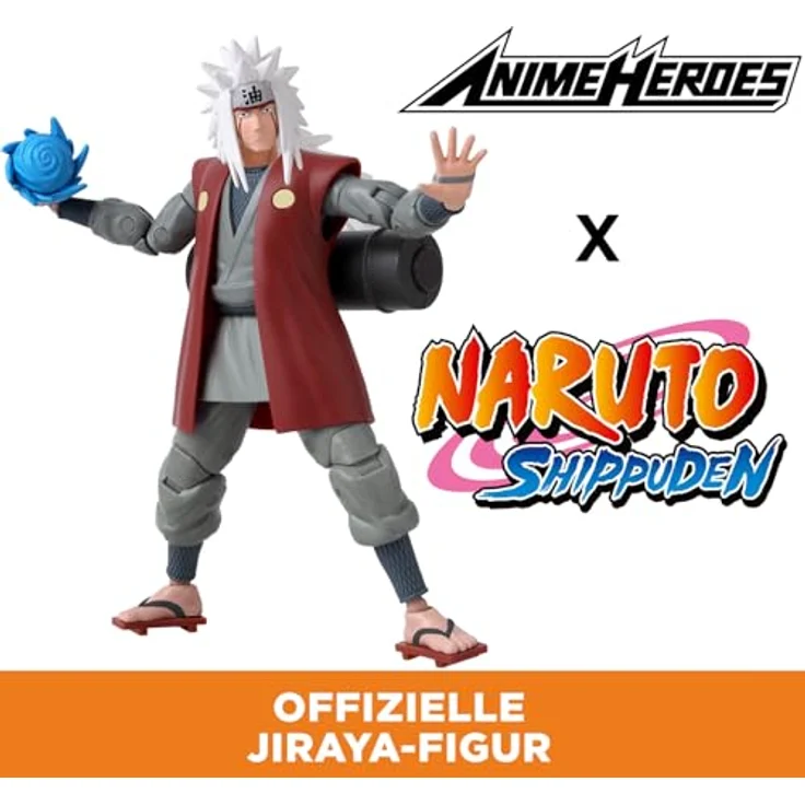 Bandai Anime Heroes Naruto Shippuden, Gelenkige Jiraya-Figur 17 cm mit 16 Artikulationspunkten, Spielzeug für Kinder ab 4 Jahren, Offizielle Lizenz – Bild 5
