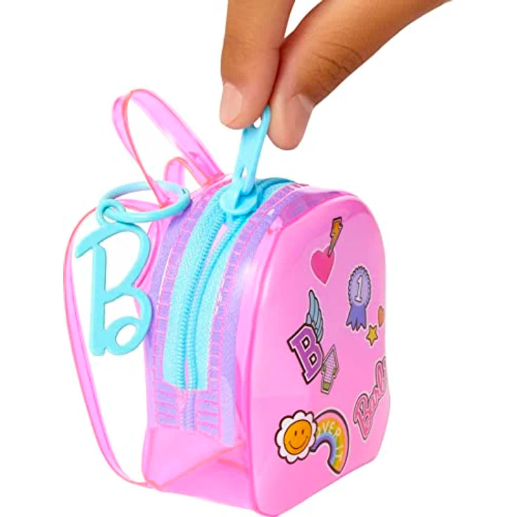 Barbie Kleidung Deluxe Clip-On Tasche mit Schuloutfit und fünf thematischen Accessoires Puppen, Mehrfarbig, Modern – Bild 2