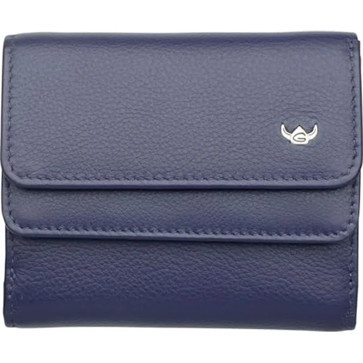 Golden Head Madrid RFID Protect Billfold Coin Wallet with Front Flap Snap Closure Blue, Kinderportemonnaie mit RFID-Schutz