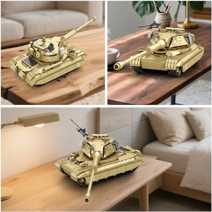 Reobrix 60TP Tank (77036), 1128-teiliges Bauset im Maßstab 1:28 mit drehbarem Turm und schwenkbarer Kanone, offiziell lizenziert von World of Tanks – Bild 3