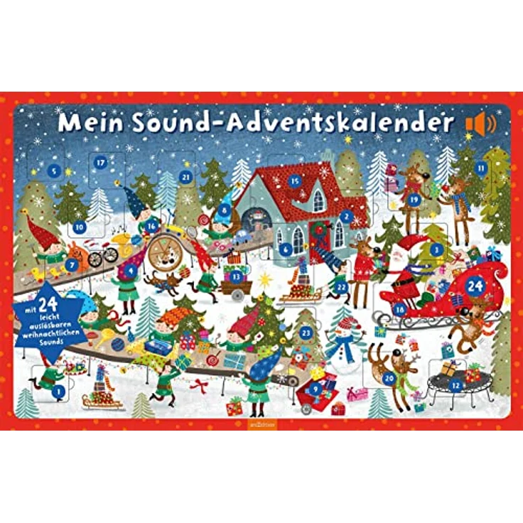 Ars Edition Mein Sound-Adventskalender, interaktiver Wand-Adventskalender mit 24 Weihnachts-Sounds, 62 x 40,2 cm – Bild 1