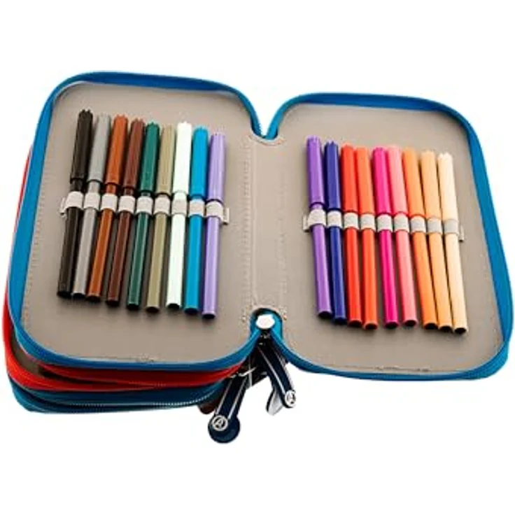 MARVEL Federmäppchen Kinder-Etui Avengers, 3 Fächer mit 18 Bunt- und Filzstiften, Spiderman Design – Bild 6