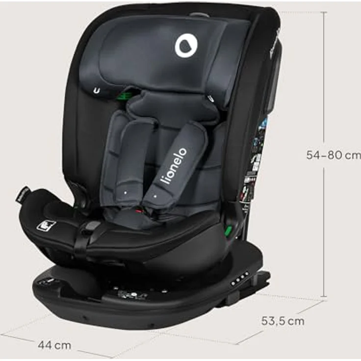 lionelo Autokindersitz Bastiaan RWF i-Size, 4 Sitze in 1/360' drehbare Basis / ISOFIX / Top-Tether, blau – Bild 12