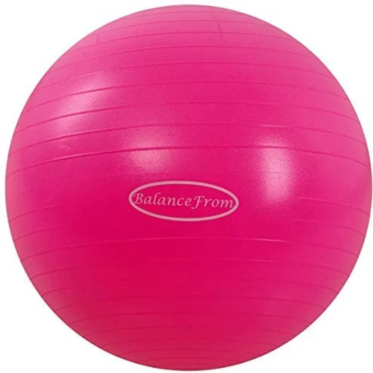BalanceFrom Anti-Platz- und Rutschfester Gymnastikball Yoga-Ball Fitnessball Geburtsball mit Schnellpumpe, 0,9 kg Kapazität (68-75 cm, XL, Rosa)