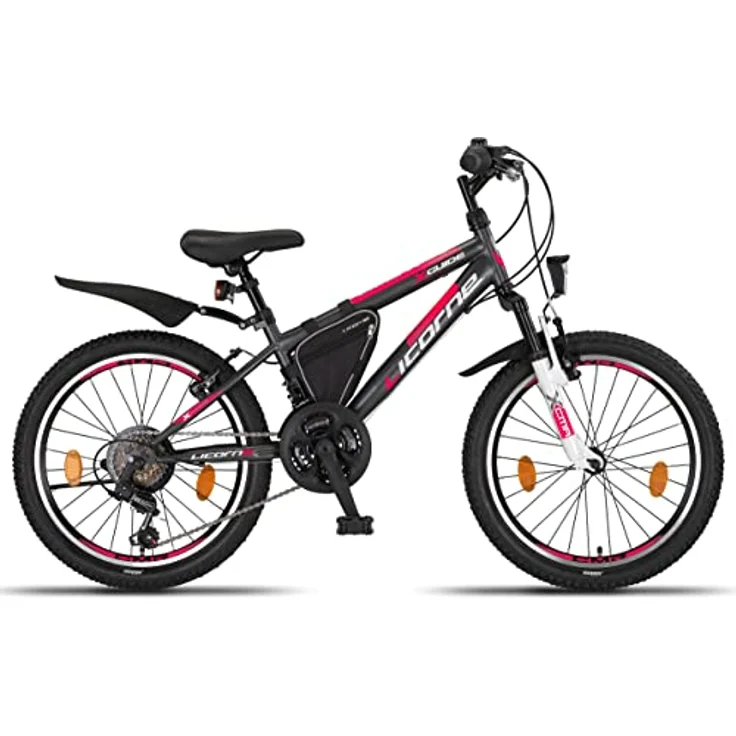 Licorne Bike Guide Premium Mountainbike in 20 24 26 Zoll Fahrrad für Mädchen Jungen Herren und Damen - 21 Gang Schaltung (bei 20 Zoll 18 Gänge) – Bild 3