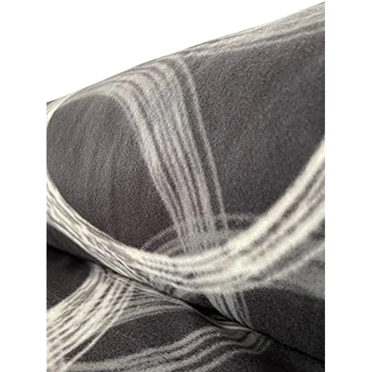 Leonado Vicenti - Winter Thermo Bettwäsche grau Fleece gestreift modern Schlafzimmer Garnitur Set Bezug Decke mit Reissverschluss, 200x220 cm, 3teilig – Bild 2