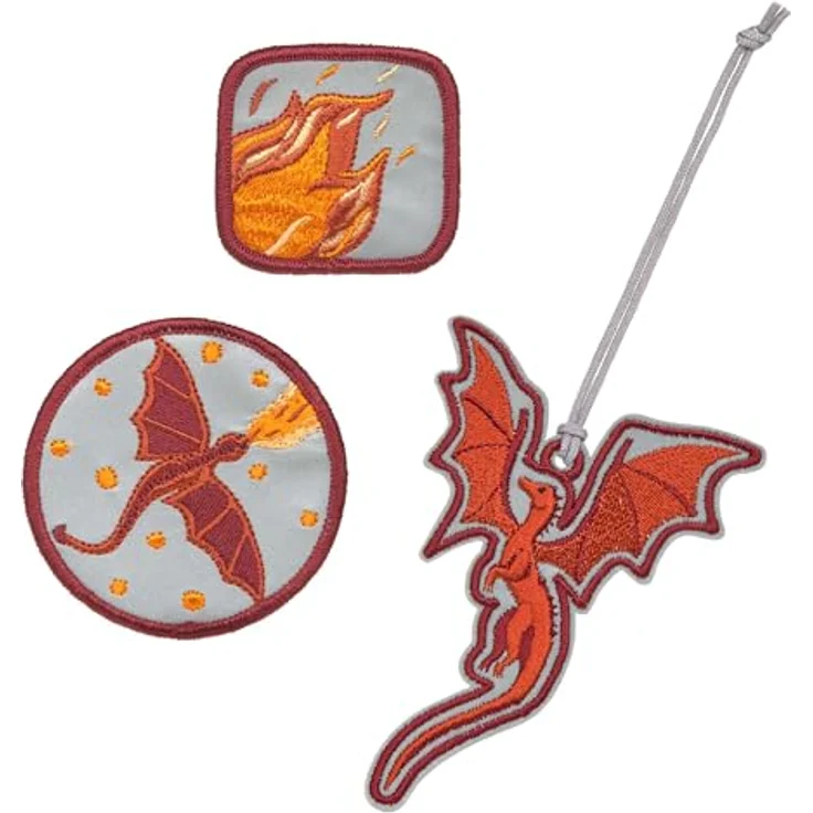 LÄSSIG Anhänger und Patches Set (3 Stk.) mit Druckknopf/School Patches Set Dragon – Bild 1