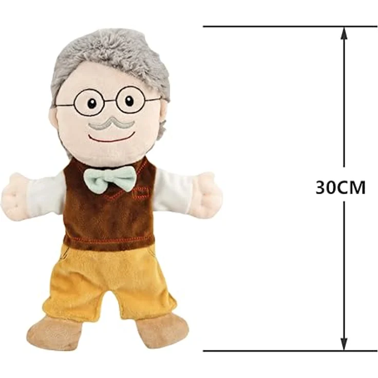 LOMTRATS Familien-Handpuppen Set, Puppen für Geschichtenerzählen und Unterrichten, 30 cm, weich und sicher, 1 Stück – Bild 2