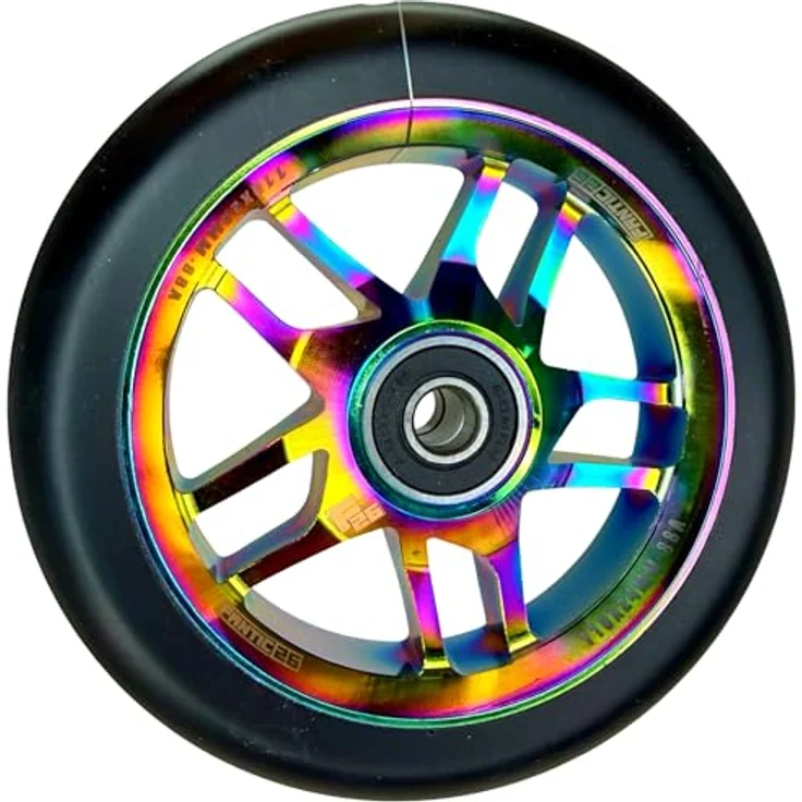 Fantic26 Base Stunt-Scooter, 110mm Rolle mit ABEC-11 Kugellagern, Neochrome/Pu Schwarz – Bild 1