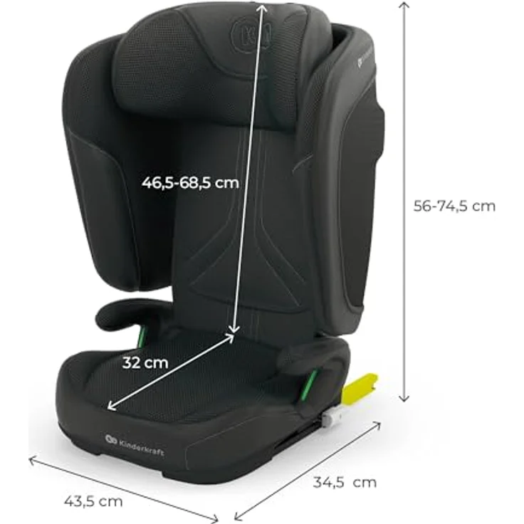 KinderKraft Unity 2 I-Size, Kindersitz für Kinder von 100 bis 150 cm, schwarz, mit ISOFIX, Schlaffunktion und SPS-Seitenaufprallschutz – Bild 10