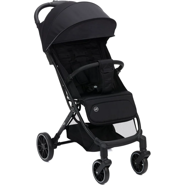 Fillikid Buggy & Sportwagen Fill Rover - Bis 22 kg belastbar, Liegeposition, Trollyfunktion nur 6,8 kg - Schwarz mit Gratis Mobilitätsgarantie