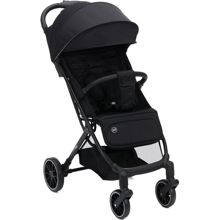 Fillikid Buggy & Sportwagen Fill Rover - Bis 22 kg belastbar, Liegeposition, Trollyfunktion nur 6,8 kg - Schwarz mit Gratis Mobilitätsgarantie