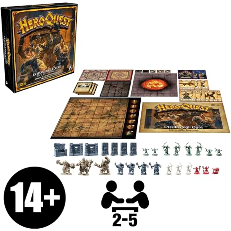 Avalon Hill, HeroQuest, Set der Unternehmen L'Orda dei Ogre, Rollenspiel, italienische Version – Bild 2
