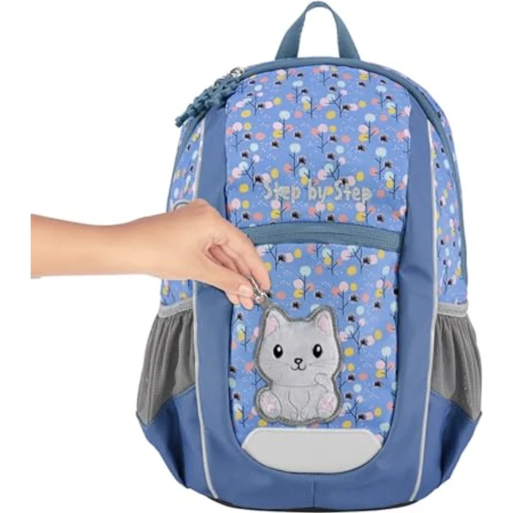 Step by Step Rucksack-Set KIGA Maxi „Cat Momo“, ergonomisch mit separatem Innenfach, für Kita, Kindergarten & Freizeit, 10 l, blau-lila – Bild 3